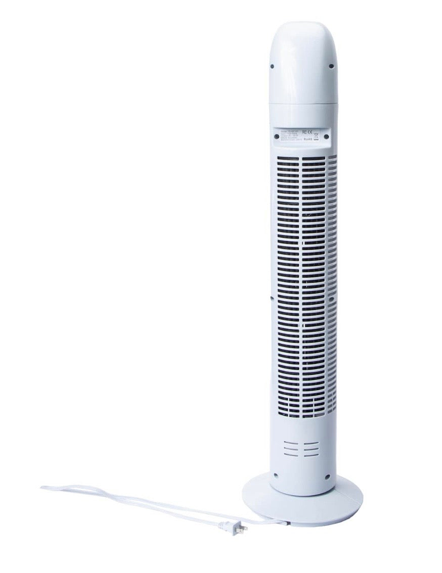 Oscillating Tower Fan, 36-Inch Slim Portable Electric Standing Fan with Adjustable Speed Control, White