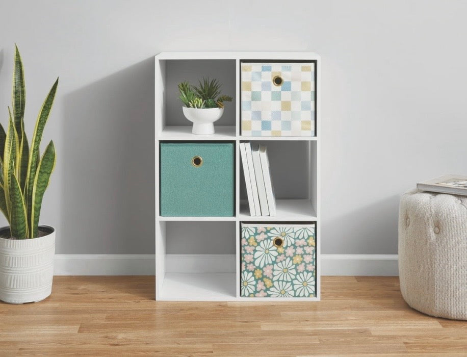 White 6-Cube Storage Organizer - Modern Design for Living Rooms & Bedrooms - Sturdy Construction & Easy Access - Versatile Storage Solution