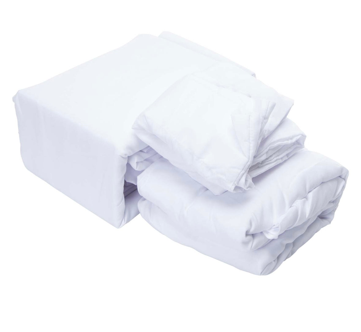 Super Soft Breathable Queen Sheet Set, White Polyester, 4 Piece with Flat Sheet, Fitted Sheet, 2 Pillowcases