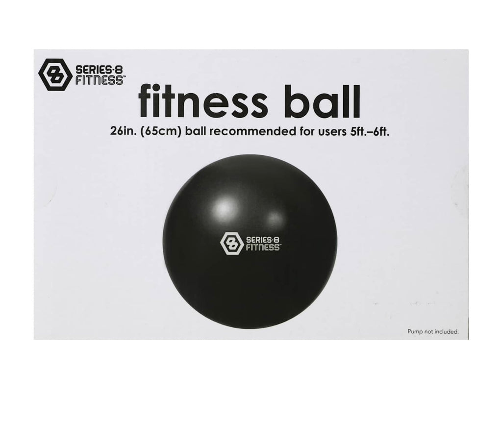 Fitness Exercise Ball with Cover and Pump, Black