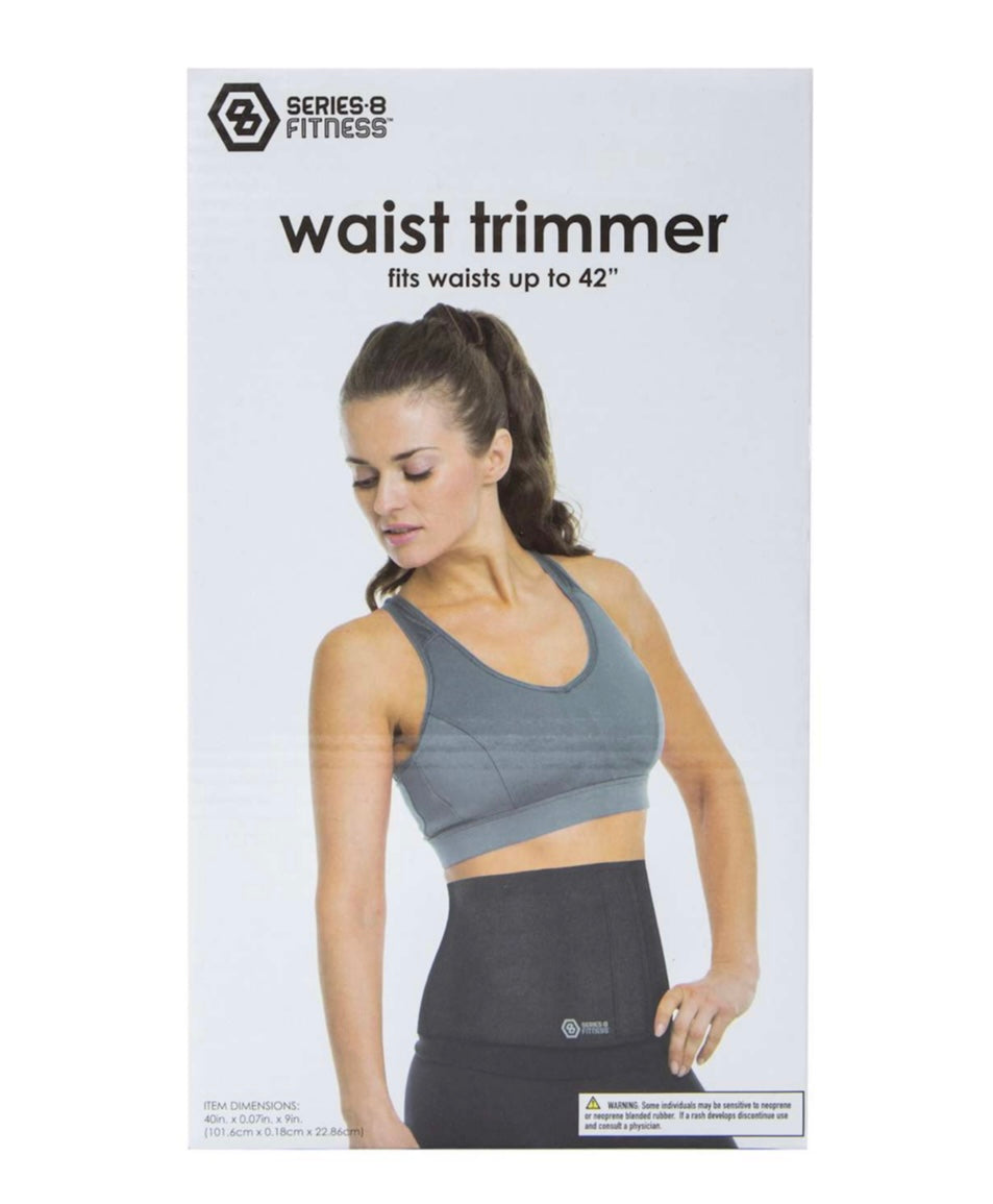 Waist Trimmer Belt, Black, Neoprene, Fits Up to 42 Inch Waist, Workout Support Band for Exercise