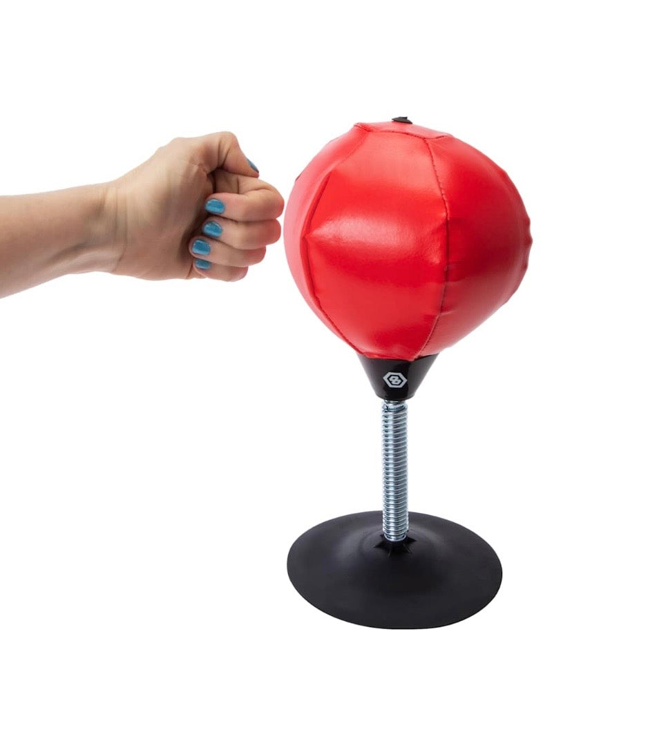 Desktop Punching Bag, Inflatable Speed Ball with Spring Stand, Red