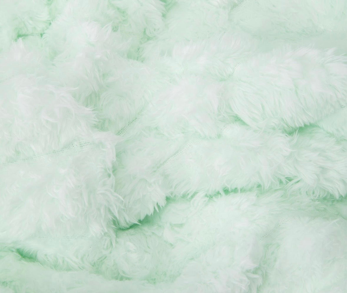 Soft Plush Mint Green Blanket, Fluffy Textured Throw
