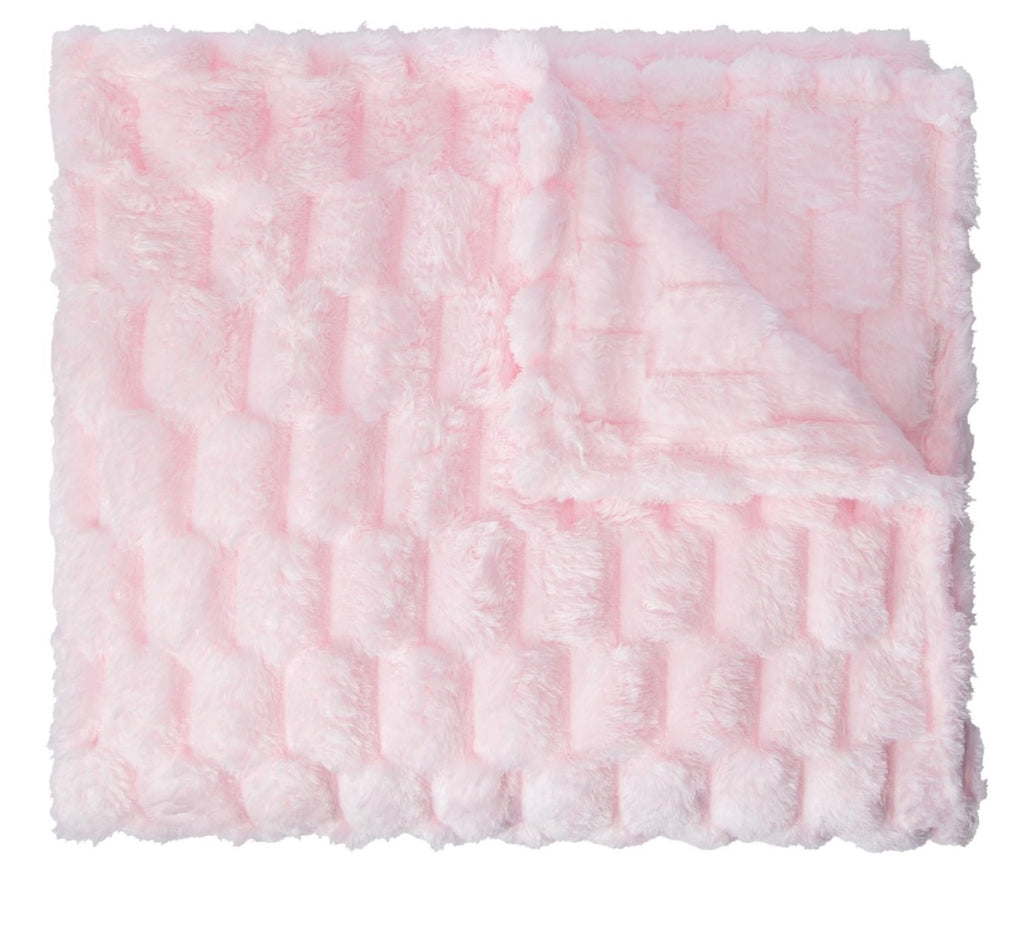 Soft Faux Fur Throw Blanket, Light Pink, Plush Fuzzy Material, 50 x 60 Inches, Cozy Decorative Throw for Bed, Couch