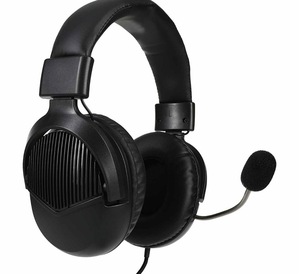 LED Gaming Headset with Detachable Microphone, Wired USB Connection, Black