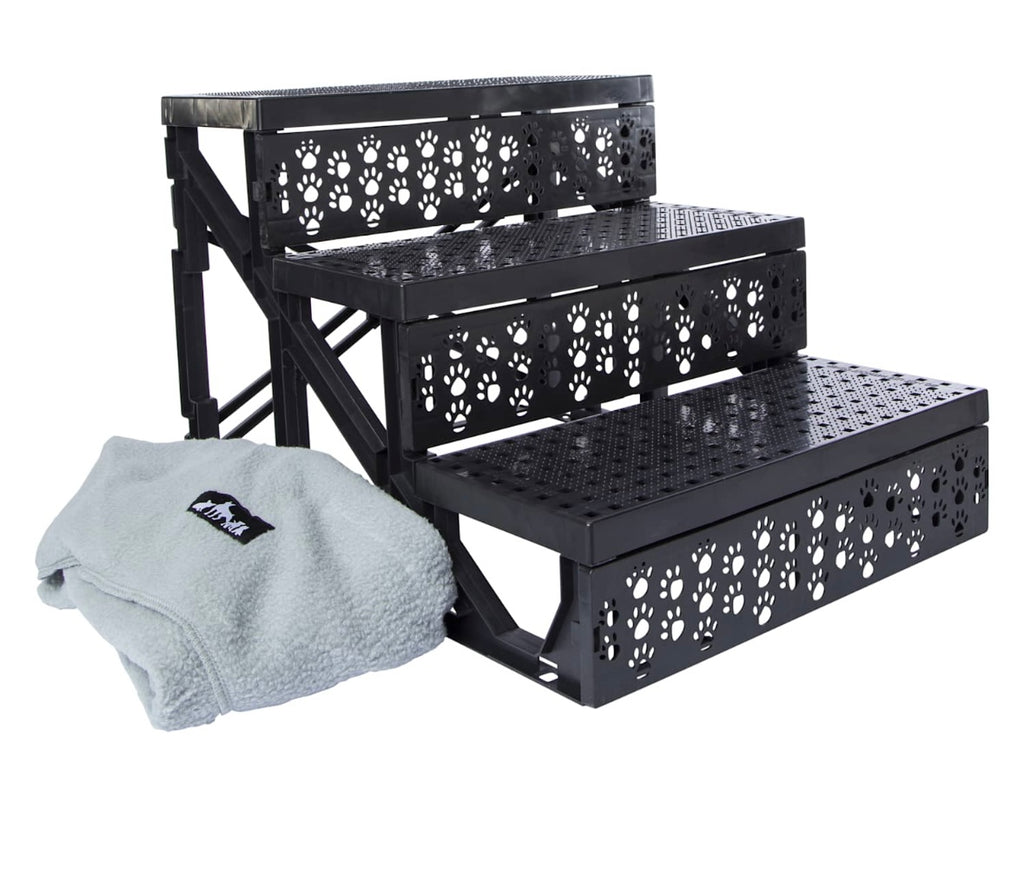 High Quality Pet Steps, 3-Tier Stairs for Small & Medium Pets, 13.75 x 17.75 x 11.75 inches, 50 lbs Weight Limit
