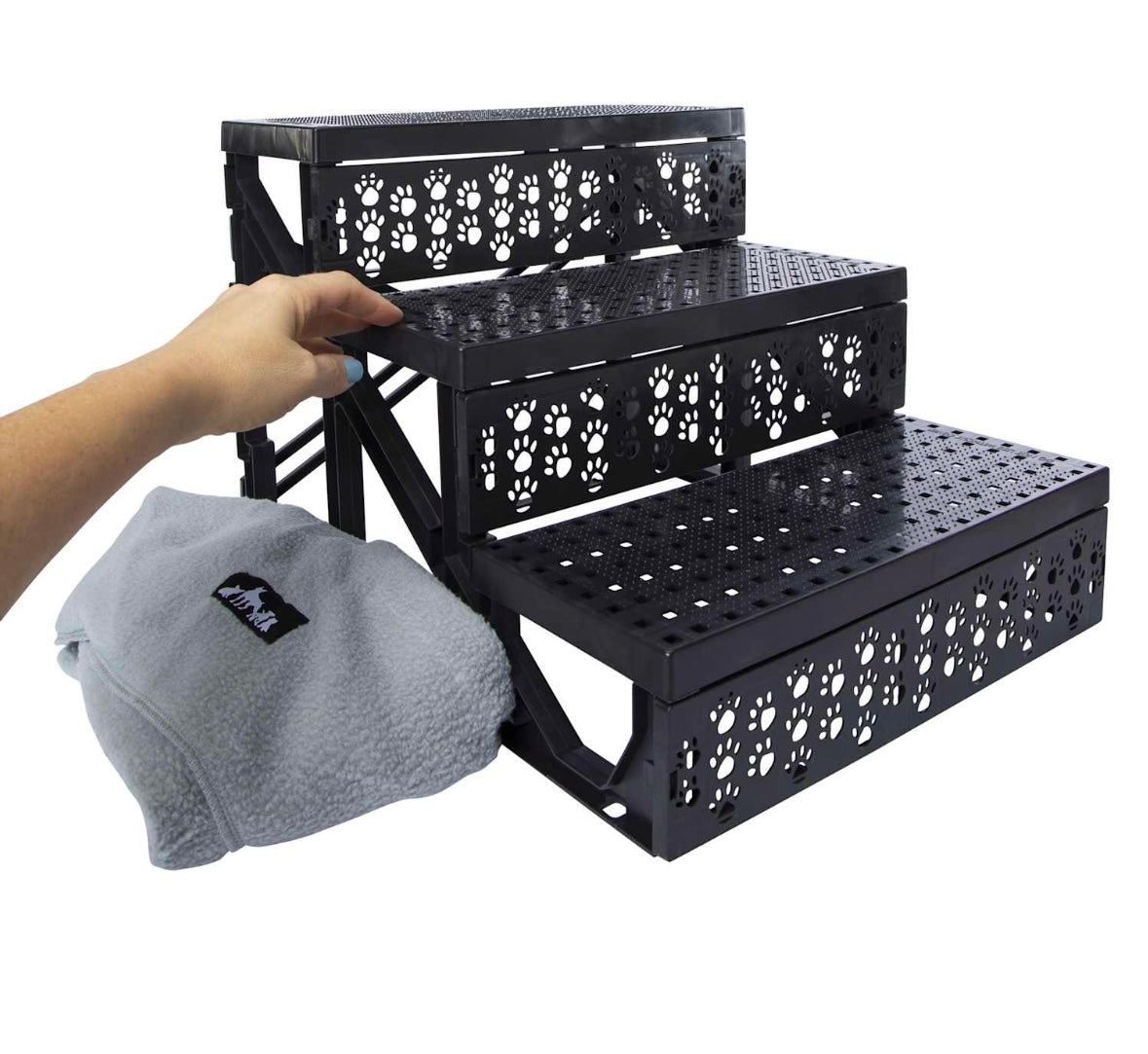 High Quality Pet Steps, 3-Tier Stairs for Small & Medium Pets, 13.75 x 17.75 x 11.75 inches, 50 lbs Weight Limit