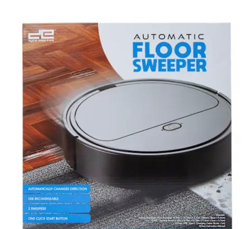 GC Smart Automatic Robot Vacuum Cleaner, USB Rechargeable Floor Sweeper with Direction Change Technology, One-Click Start, Black