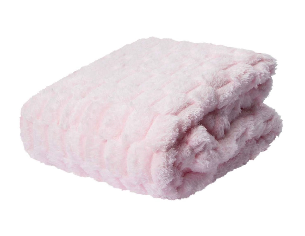 Soft Faux Fur Throw Blanket, Light Pink, Plush Fuzzy Material, 50 x 60 Inches, Cozy Decorative Throw for Bed, Couch