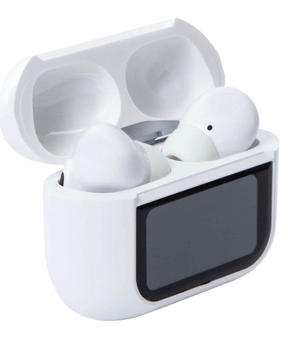True Wireless Earbuds with Active Noise Cancelling, Smart Charging Case, White
