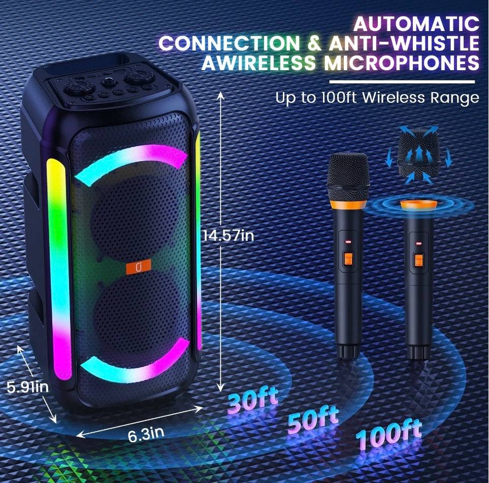 Portal Party Speaker With 2 Microphones