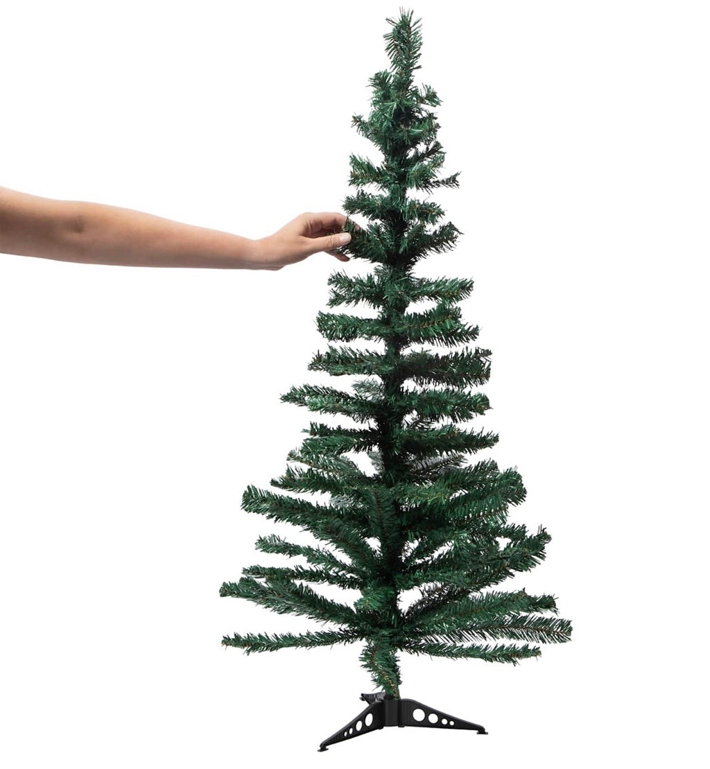 Green Artificial Christmas Tree, 4 Feet Tall, with Stand, Holiday Decoration