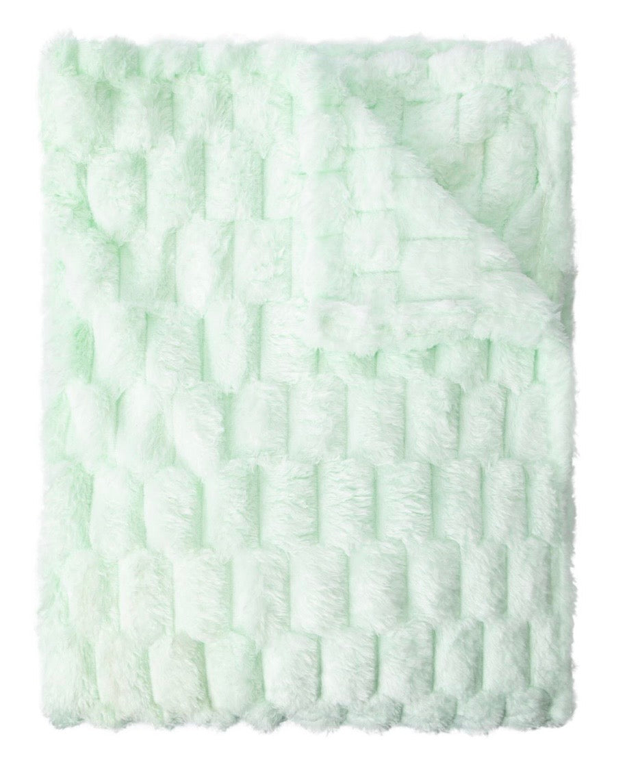 Soft Plush Mint Green Blanket, Fluffy Textured Throw