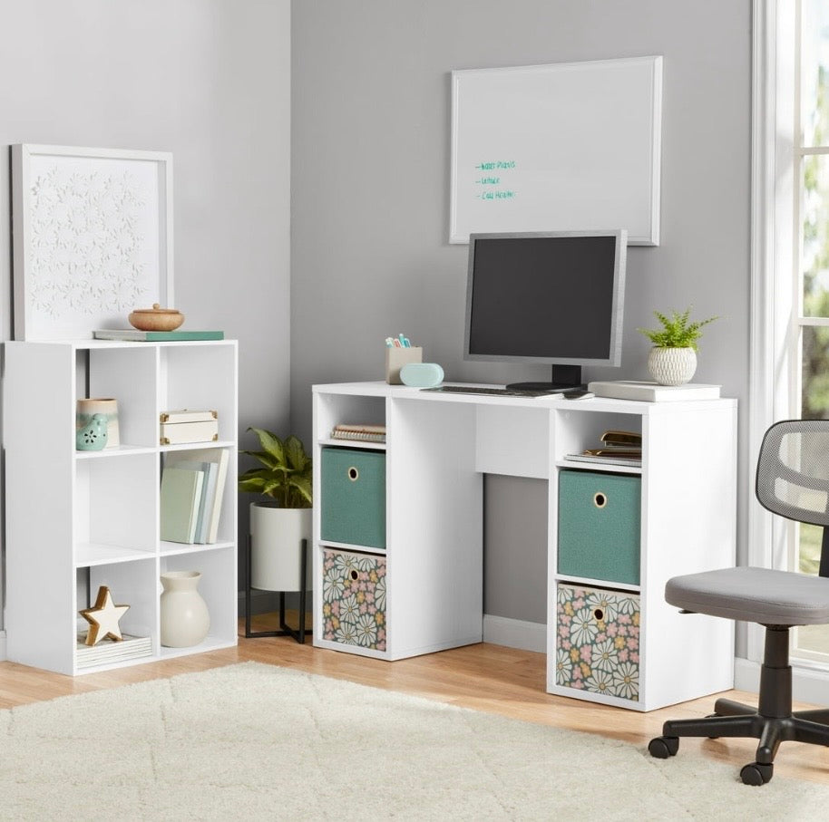 White 6-Cube Storage Organizer - Modern Design for Living Rooms & Bedrooms - Sturdy Construction & Easy Access - Versatile Storage Solution