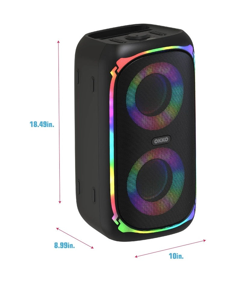 Portable Speaker with RGB Lighting and Bluetooth Connectivity for Outdoor