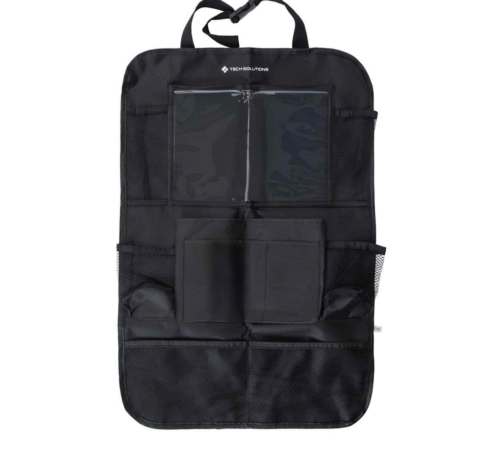 Clutter Free Car Back Seat Organizer, 24 x 16.5 inches, Black, Multi-Pocket Storage for Kids Books, Tablets, Toys
