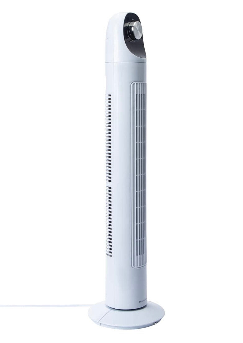Oscillating Tower Fan, 36-Inch Slim Portable Electric Standing Fan with Adjustable Speed Control, White