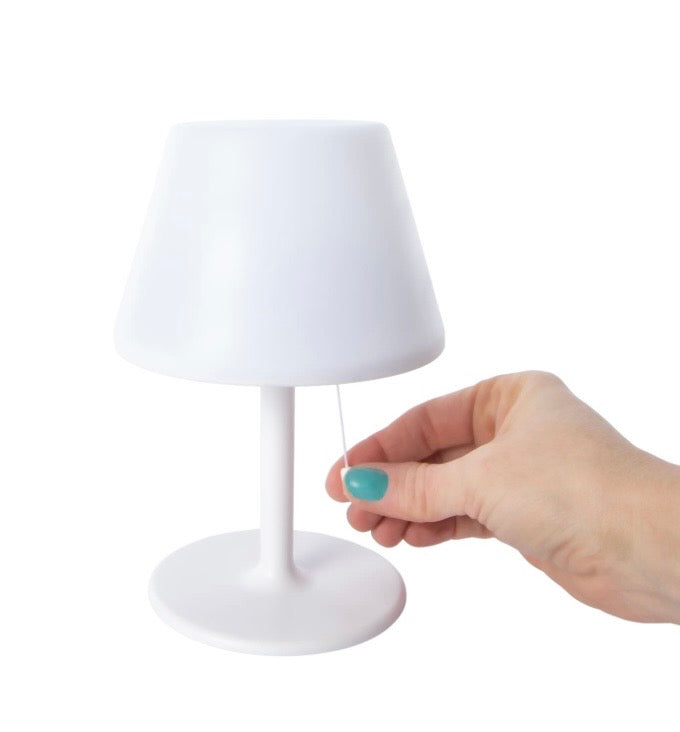 Portable Waterproof Shower Speaker with LED Light, White Table Lamp Design, Wireless Bluetooth Speaker