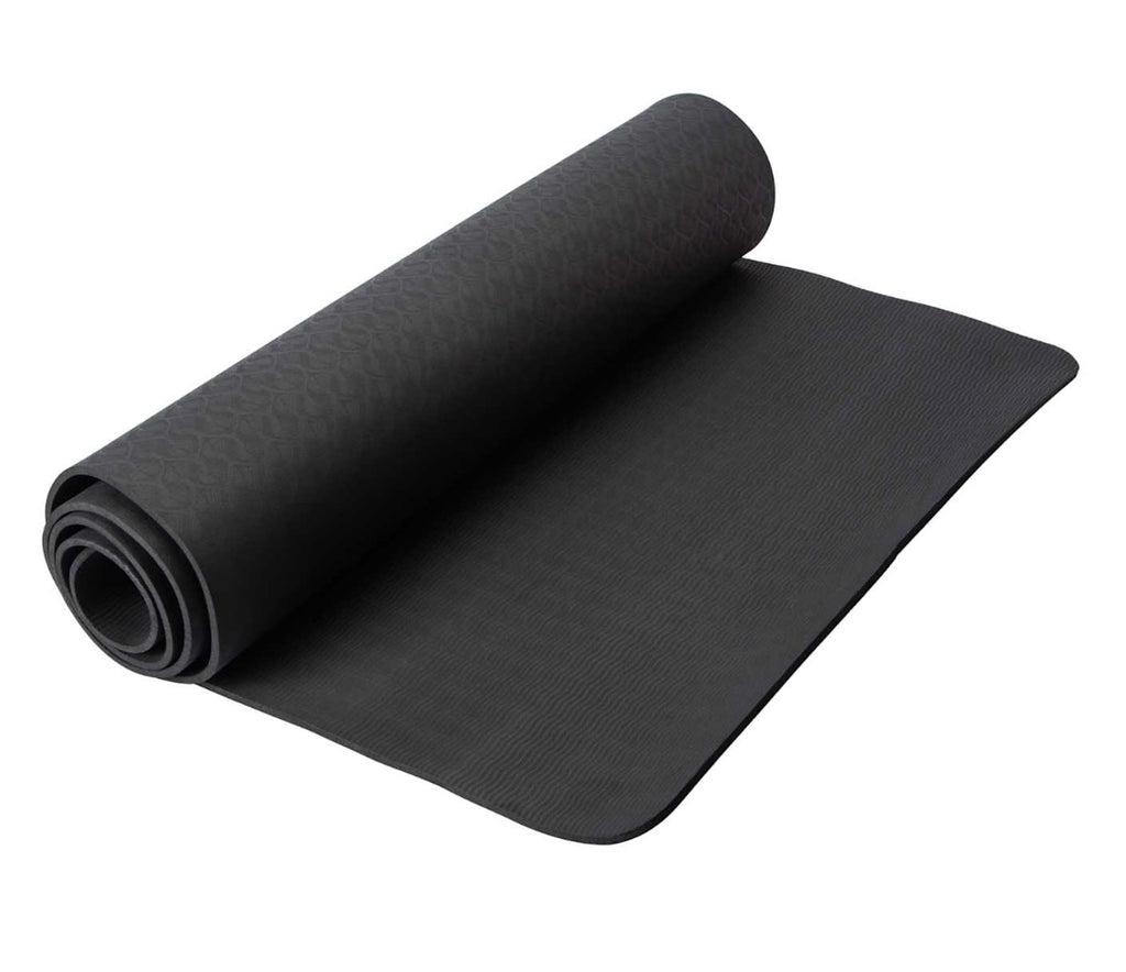 Premium Black Yoga Mat, Non-Slip Textured Surface, Extra Thick Exercise Mat for Fitness, Pilates, Workout