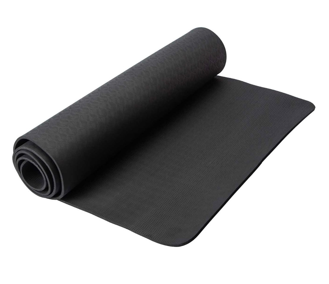 Premium Black Yoga Mat, Non-Slip Textured Surface, Extra Thick Exercise Mat for Fitness, Pilates, Workout