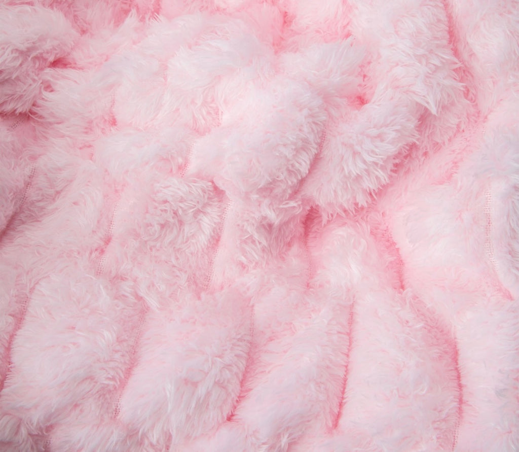 Soft Faux Fur Throw Blanket, Light Pink, Plush Fuzzy Material, 50 x 60 Inches, Cozy Decorative Throw for Bed, Couch
